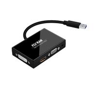 USB 3.0 vers Hdmi-vga-dvi moniteur vidéo externe adaptateur de carte Fonction Double-écrans - Ajoutez et DVI-D, HDMI ou HDMI et VGA, ainsi que CE Audio vers votre ordinateur portable via USB 3.0 - Kf083us