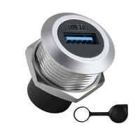 USB 3.0 vers Prise Panneau, Adaptateur de Fixation Fileté Intégré 5 Gbps USB3.0 Femelle, Support Encastré USB pour Voiture avec Capuchon étanche, Convertisseur de Prise Ronde