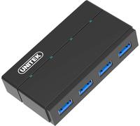 UNITEK Hub USB Actif 4 Ports 3.0 Gen 1 + Alimentation, hub de données SuperSpeed Distributeur multiport pour PC, Ordinateur Portable, Clavier, Souris, imprimante, compatibilité iOS (Mac) + Windows