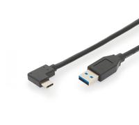 USB 3.1 connection cable, C 90ø angled to A M/M, 1.0m, Gen2, 3A, 10GB, 3.1 Version, bl
