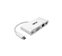 Tripp Lite Adaptateur multiport USB-C, VGA, Port USB-A, Charge Gbe et PD, Blanc (U444-06N-VGU-C)