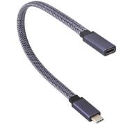 Usb 3.1 Type C To Type C Male To Femal Braided Connector Cable 60W&3A Short Extension Cable Supports Charging,Data,Audio,Video Cable For Laptop&Tablet&Mobile Phone.(0.3M-M/F)