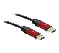 DeLock Câble USB 3.2 Gen1 USB-A mâle vers USB-A mâle 5 m rouge contacts dorés certifié UL 82747