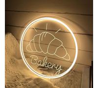 USB 3D Gravé Boulangerie Croissant LED Enseigne Au Néon Personnalisé Boulangerie Lumière Signe Café Bar Boutique Café Maison Décoration Murale Enseigne D'affaires