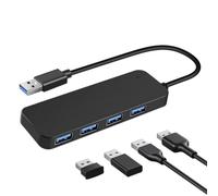 USB 4 Port Hub Adapter - High-Speed Small Size Portable Multi-Use | Portable Usb Splitter Phone Pc Fast Data Transfer Portable Travel Several Port Splitter Expander Compact Slim
