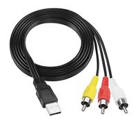 USB A 2.0 to 3 RCA Male-Jack Video AV Composite Capture Card Splitter Adapter for TV/PC-1.5m