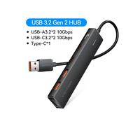 (USB-A 3.2 10 Gbit/s 2) Vention USB HUB 4 ports USB HUB 10 Gbit/s USB 3.2 Gen 2 Adaptateur compatible