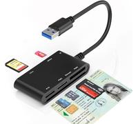 USB-A Belgian ID Card Reader - Lecteur Carte Identit¿¿ Belge, ID, TF, SD, MMC, SIM, M2, Memory Stick Pro Duo -Prend en Charge Les Cartes ¿¿ Digital Signature, DNI, Carte de Sant¿¿, Lecteur Eid Belgiqu