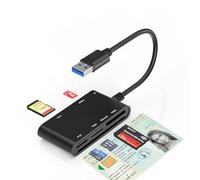 USB-A Belgian ID Card Reader - Lecteur Carte Identité Belge, ID, TF, SD, MMC, SIM, M2, Memory Stick Pro Duo -Prend en Charge Les Cartes à Digital Signature, DNI, Carte de Santé, Lecteur Eid Belgique