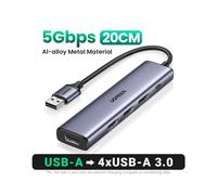 (USB-A en métal 20 cm) Hub USB C 4 ports USB Type C vers USB 3.0 Adaptateur répartiteur de hub compatible
