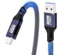 USB A to USB C Cable 1.5m, USB 3.2/3.1 10Gbps Data Transfer & 60W 3A Fast Charging Cable for iPhone 16/15/Plus/Pro/Pro Max,Android Samsung Galaxy,iPad Pro,External SSD,USB to Type C Device