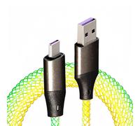 USB A to USB C Cable Bright RGB 100cm, PD 66W Fast Charging Cable, Luminous USB Cable for Data Transfer and Charging, for All Type C Devices