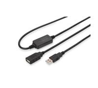 Digitus Câble USB 2.0 actif Répéteur/Prolongateur 10 m A mâle vers A femelle, noir
