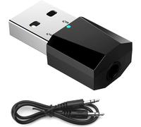 Usb Adapter Bluetooth 5.1 Stick Bluetooth Adapter, Bluetooth 5.0 Audio Receiver Adapter With 3.5 Mm Audio Cable For Tv/Home Audio System