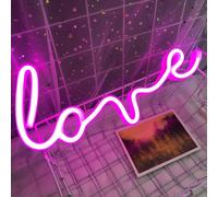 USB alimenté par batterie LOVE LED néon mural, néon signe veilleuses néon lumière néon pour fête bar gaming chambre chambre décoration murale, anniversaire enfants