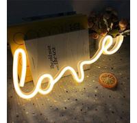 USB alimenté par batterie LOVE LED néon mural, néon signe veilleuses néon lumière néon pour fête bar gaming chambre chambre décoration murale, anniversaire enfants
