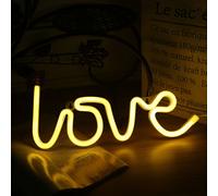 USB alimenté par batterie LOVE LED néon mural, néon signe veilleuses néon lumière néon pour fête bar gaming chambre chambre décoration murale, anniversaire enfants