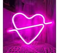 USB Alimenté par piles Cœur LED Néon Applique murale, Néon Signe Veilleuses Néon Lumière néon pour fête Bar Gaming Chambre Chambre Décoration murale, Enfants Anniversaire
