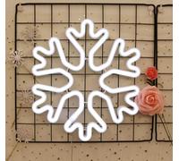 USB Alimenté par piles Flocon de neige LED Néon Applique murale, Néon Signe Veilleuses Néon Lumière néon pour Parti Bar Gaming Chambre Mur Décoration de Noël, Enfants Anniversaire