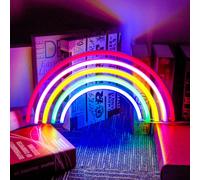 USB Arc-en-ciel LED Néon Applique murale, Néon Bouclier Veilleuses Néon Signe Néon Lumière Enseignes lumineuses pour fête Bar Gaming Chambre Décoration murale, Enfants Anniversaire