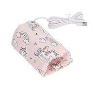 USB bébé Chauffe-biberon Sac Propre Voyage Chauffe-lait Couverture Réchauffement Rapide Portable Fiable Ignifuge pour Ordinateur Portable pour Voiture (Licornes)