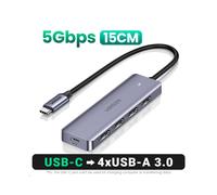 (USB-C 15CM) Hub USB C 4 ports USB Type C vers USB 3.0 Adaptateur répartiteur de hub compatible MacBook