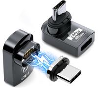 USB C 240W Magnetic Adapter 240W Right Angle 24 Pin with USB4,40Gbps,8K,60Hz,for Thunderbolt 3/4,MacBook Pro/Air,Switch and Other Type C Devices (2 Pack)