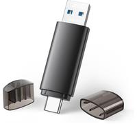 USB C 3.0 Flash Drive 32GB 2 in 1 Type C-32GB External Data Storage for Huawei Xiaomi Oneplus OTG Android Windows PC (32GB Black)
