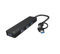 USB-C 3.0 MAYFLY HUB 4 PORTS NOIR + ADAPTATEUR USB-A NHU-2023