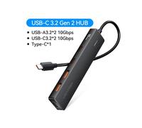 (USB-C 3.2 10 Gbit/s 2) Vention USB HUB 4 ports USB HUB 10 Gbit/s USB 3.2 Gen 2 Adaptateur compatible