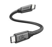 USB C 3.2 Gen2x2 Cable, 20Gbps Data Transfer, USBC to USB C Short Cable 30CM, PD3.1 240W 48V/5A Fast Charging, 5K/4K@60Hz, Type C Cable for PSSD, Dock, Android Auto, MacBook, iPad Pro
