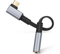 USB C 3.5mm Jack Adapter,USB Type C to Jack with DAC Chip,Headphone Adapter for Galaxy S22 S21 S20 Ultra Note 20,Huawei Mate 40/P30,Xiaomi (Angled)