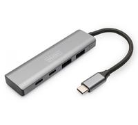 Hub USB 3.1 Gen 1 Digitus DA-70245 4 ports boîtier en aluminium gris foncé