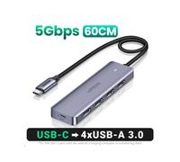 (USB-C 60CM) Hub USB C 4 ports USB Type C vers USB 3.0 Adaptateur répartiteur de hub compatible MacBook