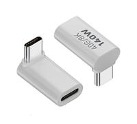 USB C 90 Degree Adapter - Angled PD 140W Charging Connector, 40Gbps Data Transfer Extender, 8K 60Hz Male Female Type C Adapter, Compact Right Angle Plug For Tablet Phone Laptop Work Device Use