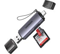 USB C & A 3.0 SD Card Reader 5Gbps Aluminum Micro Adapter for SD TF UHS SDXC SDHC MMC Compatible with iPhone 16 Plus Pro Max 15 MacBook Air M4 M2 iPad Galaxy Tab S9 A9 S25