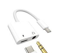 USB C à 3.5mm Casque Adaptateur (2in1) Microphone De Charge Dédoubleur Type D'Aux Câble Splitter Type C Dongle Compatible pour Samsung pour Apple iPhone 15 Chargeur Headphone Auto Accessoires tpc-3.5