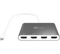 Usb-C À 4 Port Hdmi Adaptateur Hub- Multi Moniteur Splitter - Supporte 4 Écrans 1080P 60Hz - Compatible Avec Type-C Macbook Et Windows (Jca366)