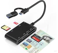 USB-C/A Belgian ID Card Reader - Lecteur Carte Identit¿¿ Belge, ID, TF, SD, MMC, SIM, M2, Memory Stick Pro Duo -Prend en Charge les Cartes ¿¿ Digital Signature,DNI,Carte de Sant¿¿, Lecteur eID Belgiqu