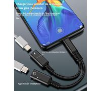 Usb C Adapter (2 In 1) Double Type C Earphone Charger Cable Jack For Apple Iphone 16 15 Pro Earphone Compatible With Galaxy S24 S23 Headphone Connector Dac Aux Audio Splitter For Ipad Plug