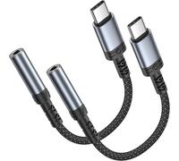 USB C Adapter 3.5mm Jack,2 Pack USB C Headphone Jack Adapter USB C to J-ack Audio Adapter Compatible with iPhone 16/15 Series,iPad Pro/Air/mini,Galaxy,Pixel,HUAWEI,Xiaomi