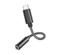 DLH Energy Câble adaptateur USB-C vers jack audio 3,5 mm DY-TU4560 0,13 m Noir