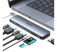USB C Adapter for MacBook Pro MacBook Air 13 15 16 inch 2020/2019/2018,7 in 2 Type C Hub Dongle with 4K HDMI, 2 USB 3.0 Port, SD/Micro SD Card Reader, 100W Power Delivery and USB C Female Port