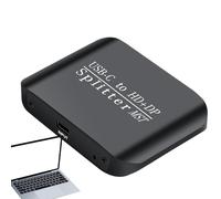 USB C Adapter, Splitter Cable Hub, Monitor Display Support, Multifunction Port Expander, Stable Fast Connection, 1pc, Laptop Desktop Workstation Use, 7,7 x 5,5 x 2 cm Noir
