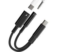 Usb C Adapter To 3.5mm Jack (2in1) Earphone Charger For Iphone 16 15 Pro Cable For Apple For Ipad Compatible With Galaxy Headphone Audio Jack Dual Cable Connector Dac Type C Splitter