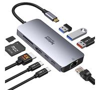 USB C Adapters for MacBook Pro/Air, Selore 9 in 1 USB C Hub with 4K HDMI, 2 * 10Gbps USB-C 3.1 GEN2 Port, 1Gbps Ethernet, USB 3.1 10Gbps Data Ports, 2*USB 3.0 dongle for Dell, HP and More
