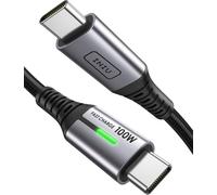 USB C Cable, 0.3m 100W PD 5A USB C Cable Fast Charge QC 4.0 Charger Type C Nylon Braided for iPhone 15 Samsung S23 Ultra iPad Air MacBook Pro Google Pixel 7 Xiaomi Switch PS5 Tablet S8 ECC