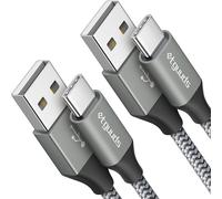 USB C Cable [1m Pack of 2], USB C Cable Fast Charge Nylon Charger USBC Cable Compatible with iPhone 15/15 Pro Max/Samsung Galaxy S23 S22 S21 S20 S10 Ultra A21 A40 A50 M31 ¿ Grey