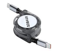 USB C Cable 1M, PD 60W Retractable USB C to Type C Cable Fast Charging Charger, Compatible with iPhone 16/15 Series, iPad Air/Pro, MacBook Pro 2020, Samsung Galaxy S25/S24, Switch