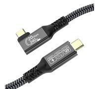 USB C Cable 2 m, USB 3.2 20Gbps 240W USB C Cable Fast Charging, Video Transmission 4K@144Hz Cable USB C to USB C Angled USB C Cable for iPhone 16, MacBook, Mobile Smartphone, Monitors, Laptop
